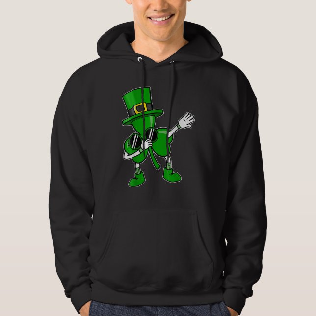 Dabbing Shamrock St Patrick's Day Boys Girls Kids  Hoodie (Framsida)