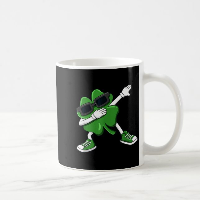 Dabbing Shamrock St Patrick's Day Funny Boys Girls Kaffemugg (Höger)