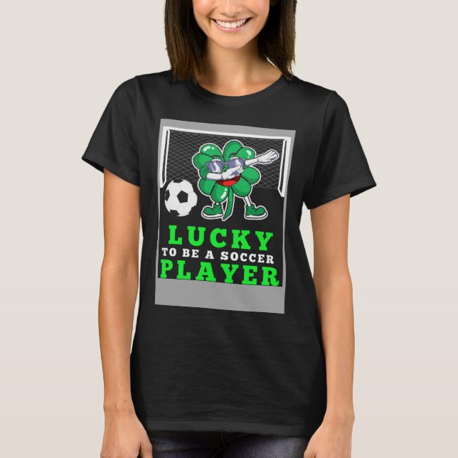 Dabbing Shenanigans Leprechaun Unicorn Soccer Play T Shirt (Framsida)