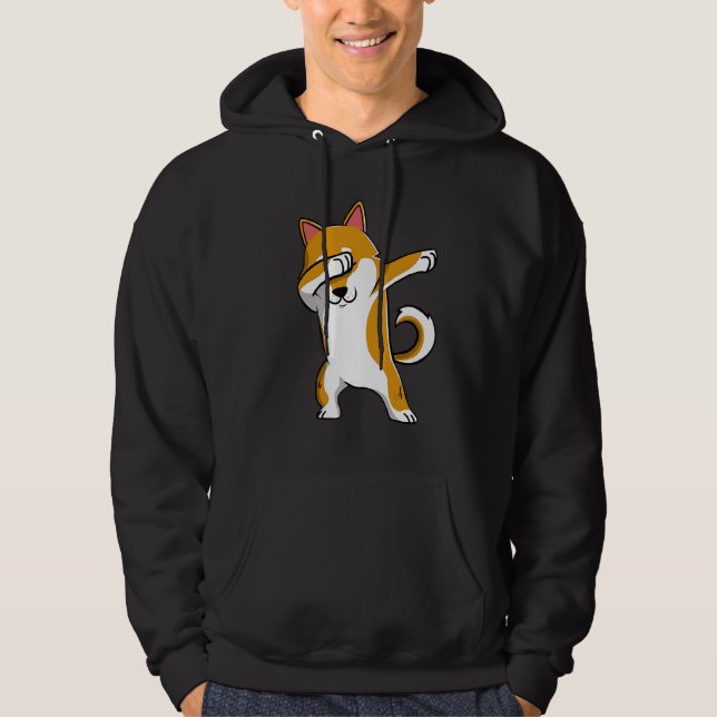 Dabbing Shiba Inu Hund Dab Dance Hoodie (Framsida)