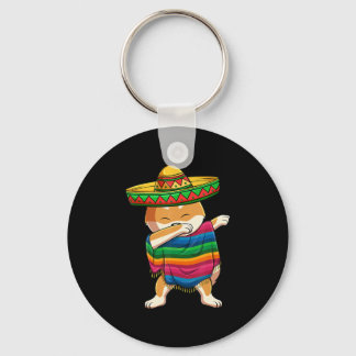 Dabbing Shiba Inu Poncho Sombrero Cinco De Mayo Nyckelring