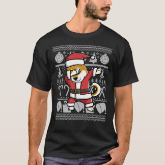 Dabbing Shiba Inu Ugly jul Sweater Graphic C T Shirt