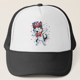 Dabbing Siberian husky 4:e juli-skiftet Keps