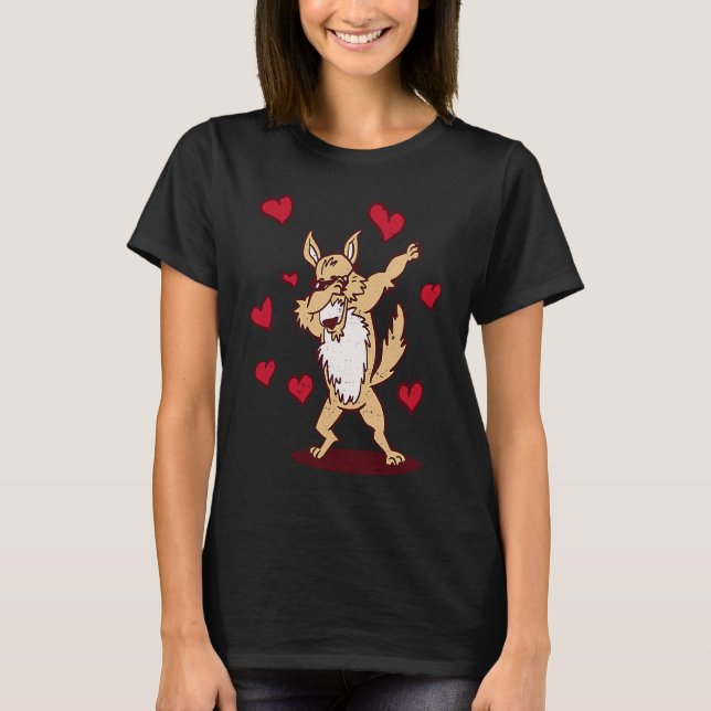 Dabbing Siberian Husky Heart Valentine's Day Dab D T Shirt (Framsida)