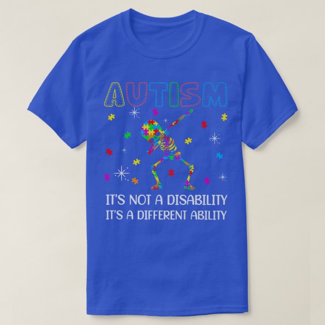 Dabbing skeleton Autism Awareness Det är en annan  T Shirt (Design framsida)