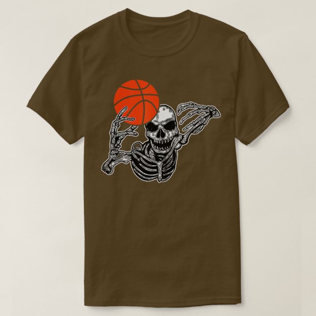 Dabbing Skeleton Basketball Funny Halloween Dab Da T Shirt (Design framsida)