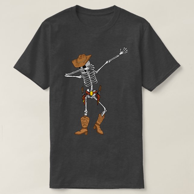 Dabbing Skeleton Cowboy Funny Cowboy Skeleton Hall T Shirt (Design framsida)