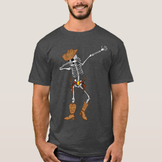 Dabbing Skeleton Cowboy Funny Cowboy Skeleton Hall T Shirt