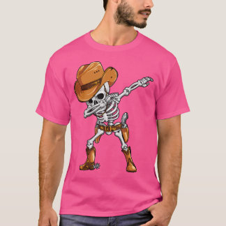 Dabbing Skeleton Cowboy Halloween Boys Manar Funny T Shirt