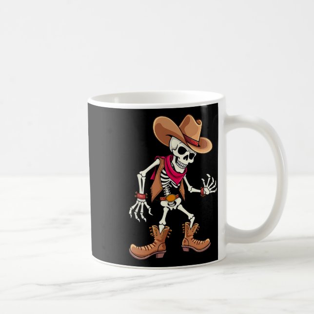 Dabbing Skeleton Cowboy Halloween Costume Kids Boy Kaffemugg (Höger)