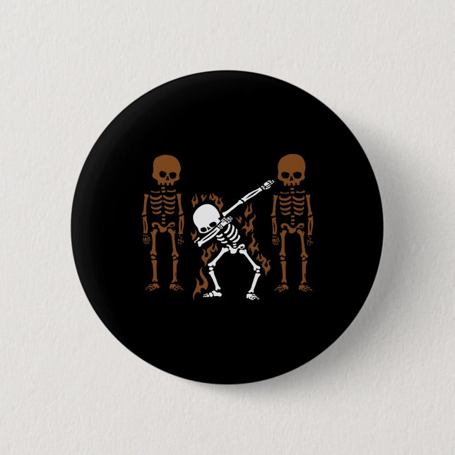 Dabbing Skeleton Dab Dance Halloween Gift Knapp (Framsida)