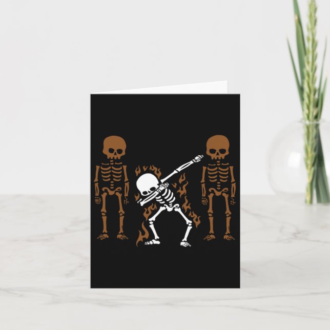 Dabbing Skeleton Dab Dance Halloween Gift Kort (Framsida)