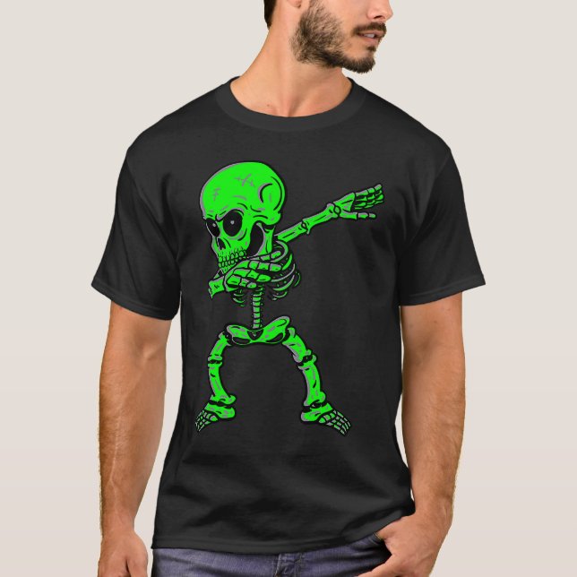 Dabbing Skeleton  Dab Dance Skeleton Costume Hallo T Shirt (Framsida)