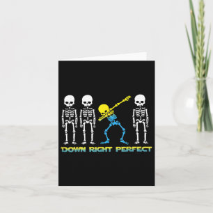 Dabbing Skeleton Down Höger Perfekt Down Syndrome Kort