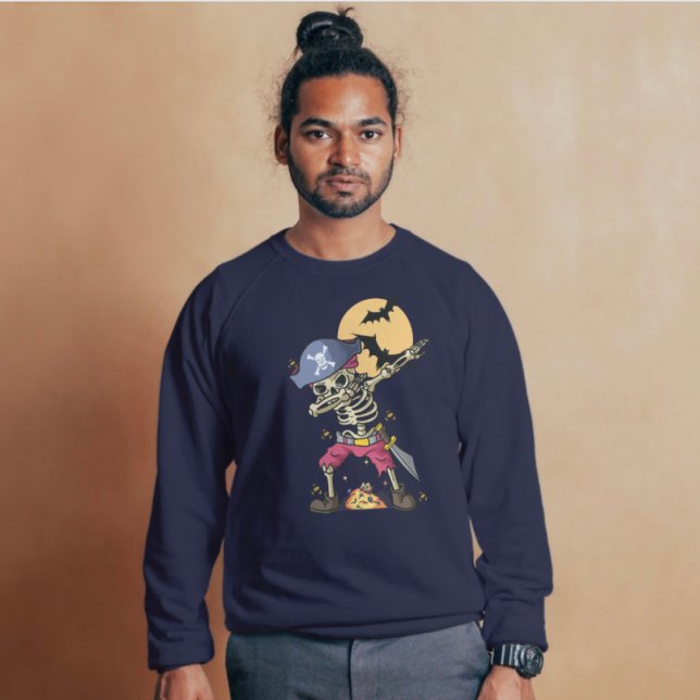 Dabbing Skeleton Funny Halloween Sweatshirt (Skapare uppladdad)
