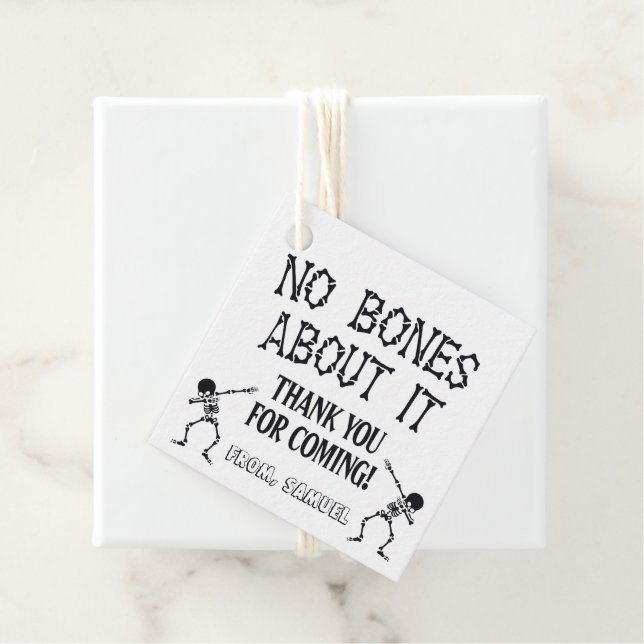 Dabbing Skeleton Halloween Birthday Tack Gåvor Etiketter (På plats)