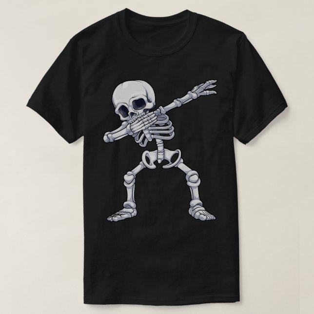Dabbing Skeleton Halloween Costume Roligt Creepy B T Shirt (Design framsida)