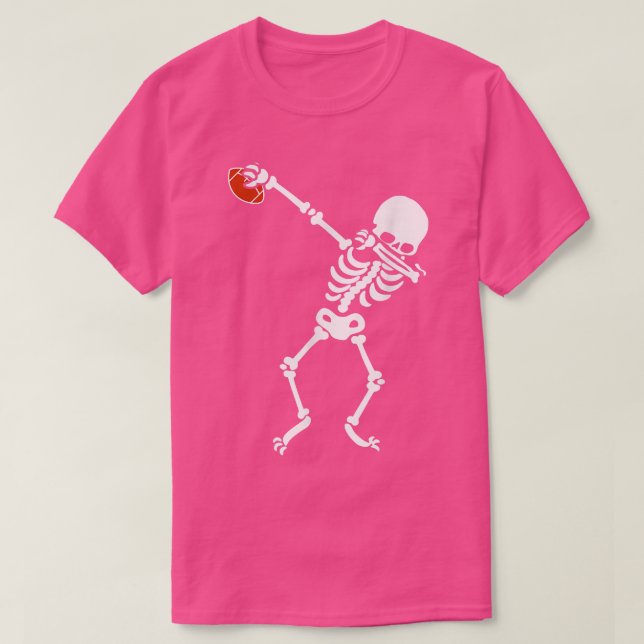 Dabbing Skeleton Halloween Football Dab Dance  T Shirt (Design framsida)