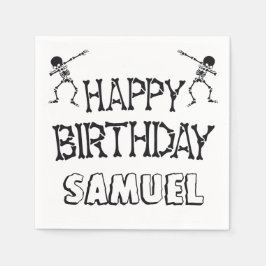 Dabbing Skeleton Halloween Grattis på födelsedagen Pappersservett