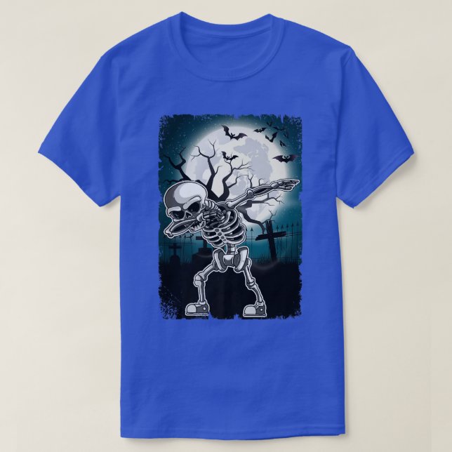 Dabbing Skeleton Halloween Kids Boys Coola  T Shirt (Design framsida)