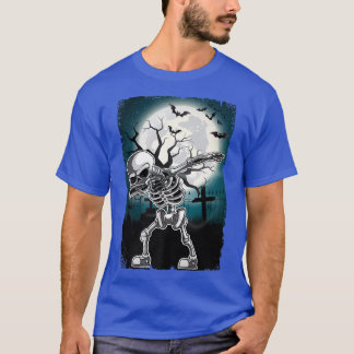 Dabbing Skeleton Halloween Kids Boys Coola  T Shirt
