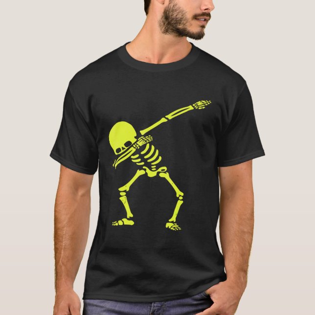 Dabbing Skeleton Halloween Radioactive Skeleton Co T Shirt (Framsida)