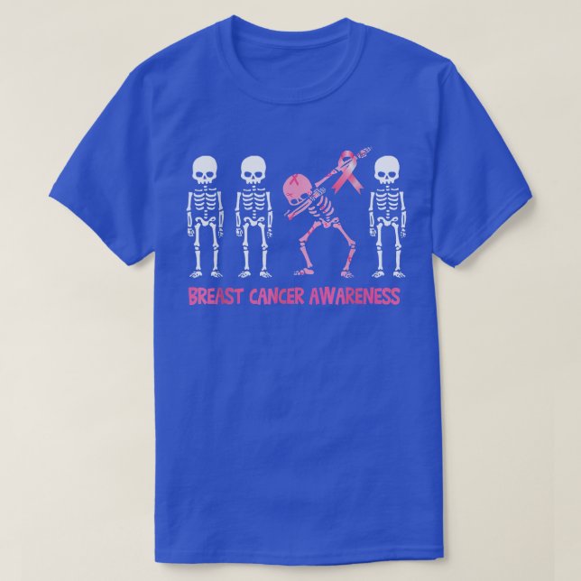 Dabbing Skeleton Halloween Rosa Ribbon Breast Canc T Shirt (Design framsida)