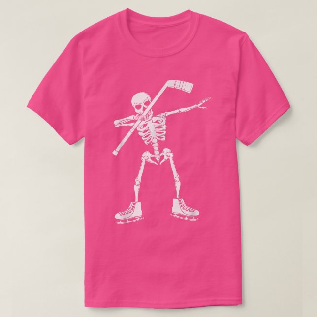 Dabbing Skeleton Hockey Dance Dab Halloween  T Shirt (Design framsida)