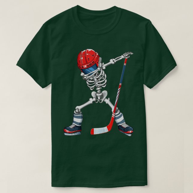 Dabbing Skeleton Hockey Halloween Costume Gift Kid T Shirt (Design framsida)