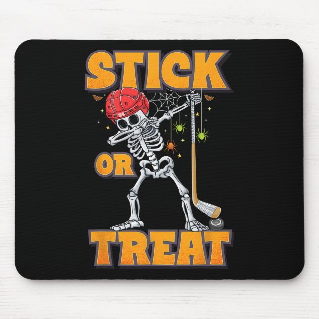 Dabbing Skeleton Ice Hockey Player Halloween Costu Musmatta (Framsidan)