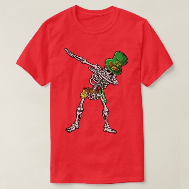 Dabbing Skeleton Leprechaun St patricks day Kids B T Shirt (Design framsida)