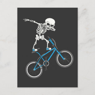 Dabbing Skeleton mtb Bicycle BMX Roligt Vykort