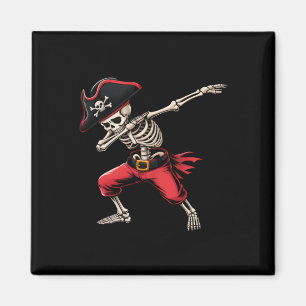 Dabbing Skeleton Pirat Boys Kids Funny Halloween Magnet