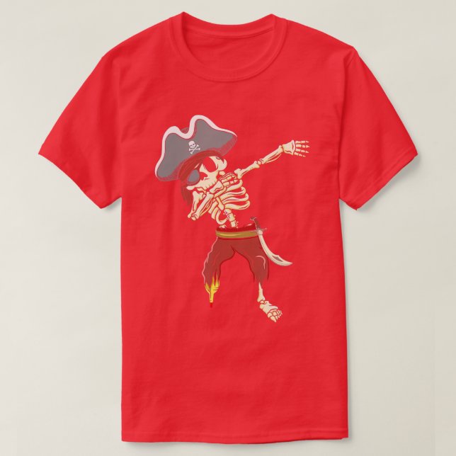 Dabbing Skeleton Pirat Halloween Gifts Kids Boys T Shirt (Design framsida)