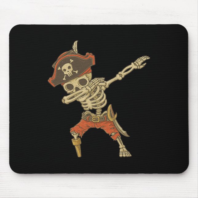 Dabbing Skeleton Pirat Halloween Kids Jolly Roger Musmatta (Framsidan)