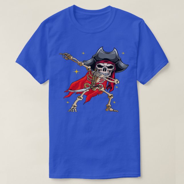 Dabbing Skeleton Pirat Halloween Kids Jolly Roger T Shirt (Design framsida)