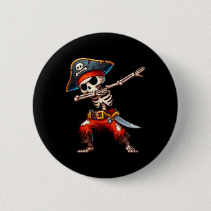 Dabbing Skeleton Pirat Halloween Kids Pirat Knapp