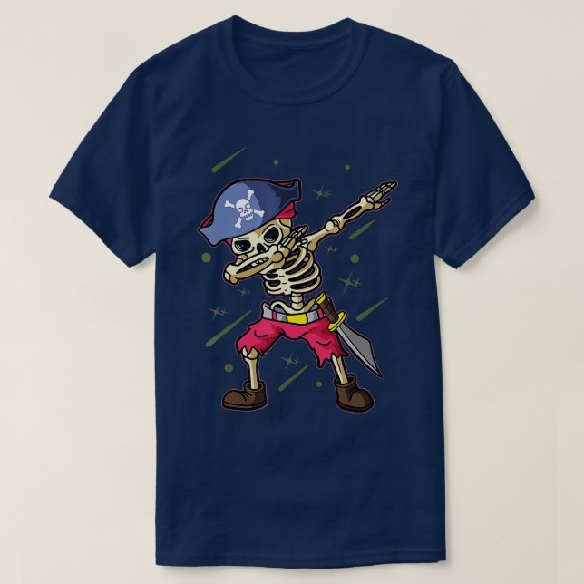 Dabbing Skeleton Pirat Halloween Kids T Shirt (Design framsida)