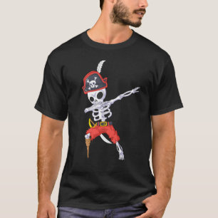 Dabbing Skeleton Pirat Jolly Roger T Shirt