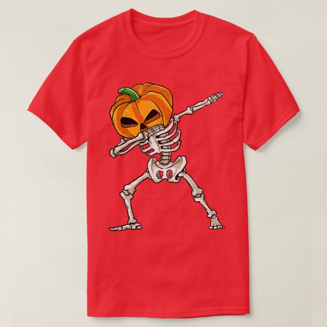 Dabbing Skeleton Pumpkin Dance Pumpkin Dab Hallow T Shirt (Design framsida)