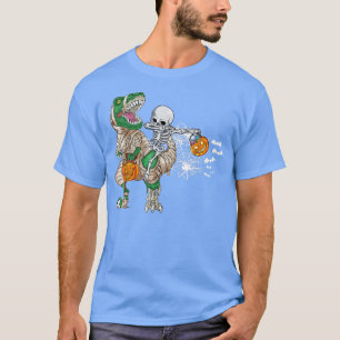 Dabbing Skeleton Riding Mummy Dinosaur T re Hallow Shirt