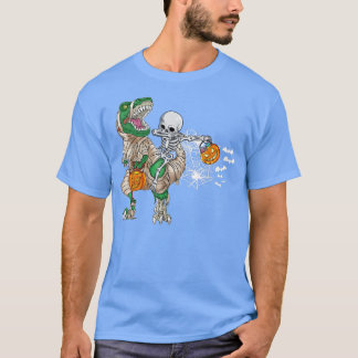 Dabbing Skeleton Riding Mummy Dinosaur T re Hallow T Shirt