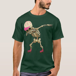 Dabbing Skeleton Roller Skates Roller Skating Inli T Shirt