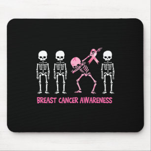 Dabbing Skeleton Rosa Ribbon Breast Cancer Hallowe Musmatta