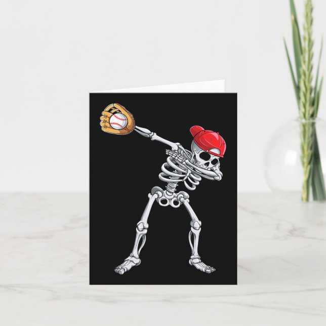 Dabbing Skeleton Sell Halloween Player Catcher Pit Kort (Framsida)