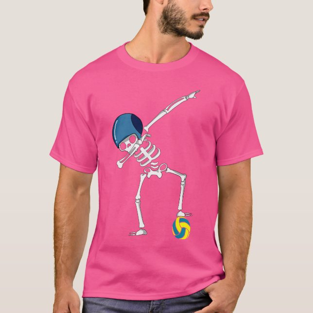 Dabbing Skeleton Shirt Vatten Polo Player idrottar T Shirt (Framsida)