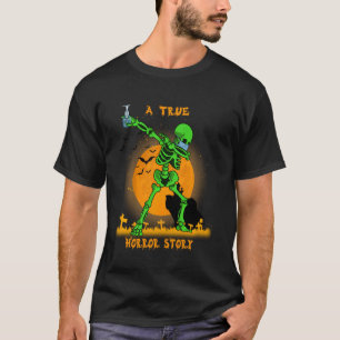 Dabbing Skeleton Soccer Halloween Boys Kids Manar T Shirt