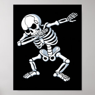 Dabbing Skeleton Spooky Dab Dancing Manar Kids Boy Poster