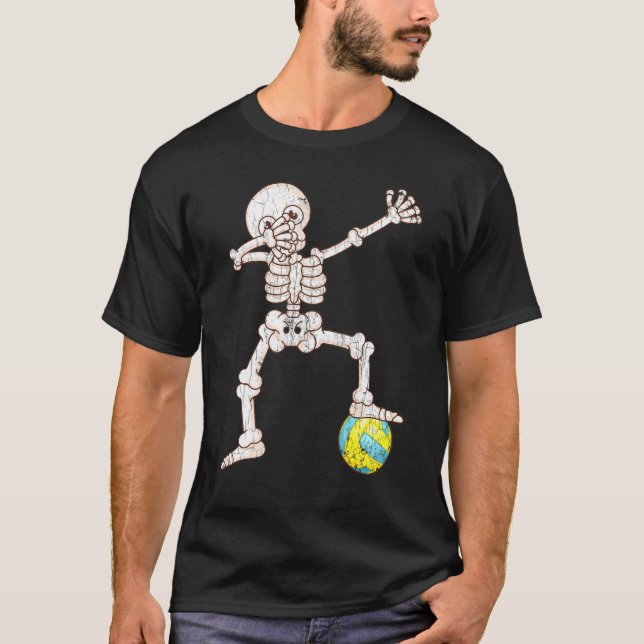 Dabbing Skeleton Vatten Polo Graphic for Player Co T Shirt (Framsida)