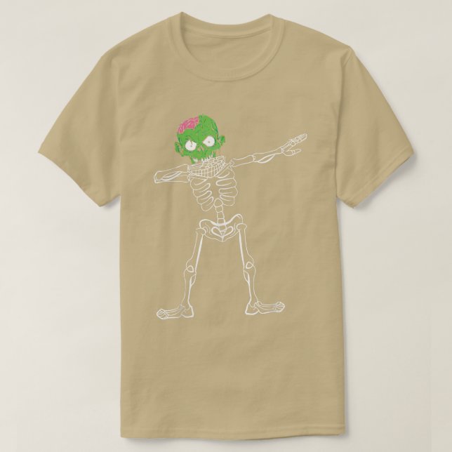 Dabbing Skeleton Zombie Happy halloween Costumes W T Shirt (Design framsida)